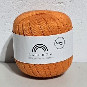 Hobbii Rainbow Lace 100% Cotton Yarn - 0 Weight 1.75oz Skein Color Orange #57